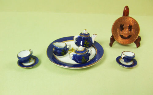Collectible Blue Eggshell Porcelain Tea Party Set - EP 05012 - Click Image to Close